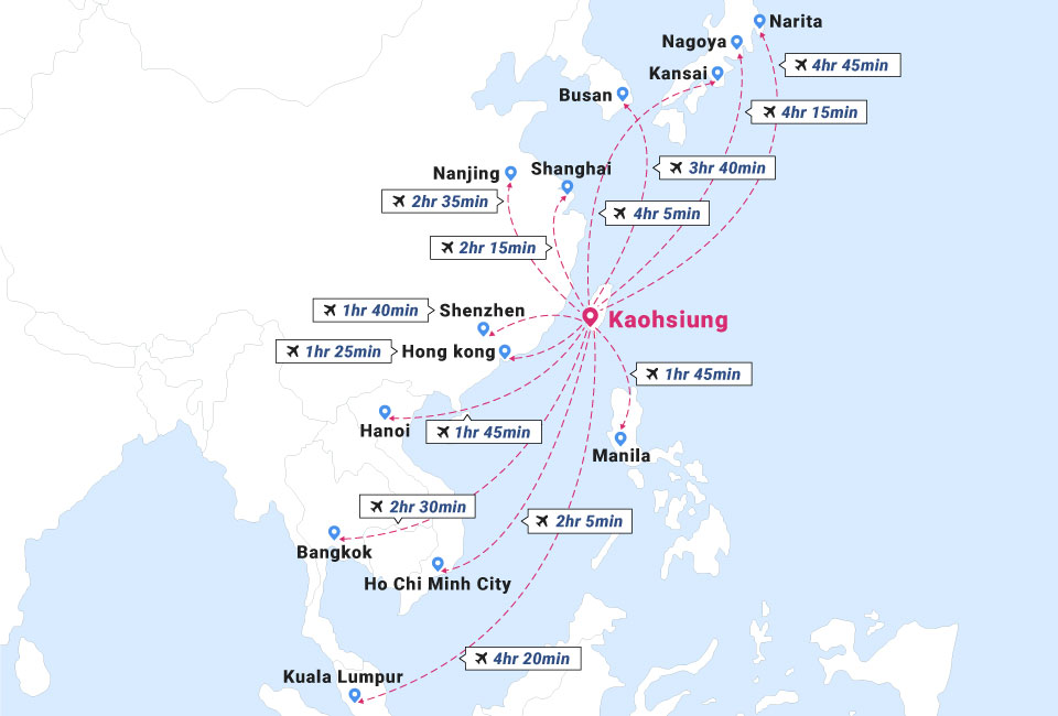 Average time of Kaohsiung air shipment